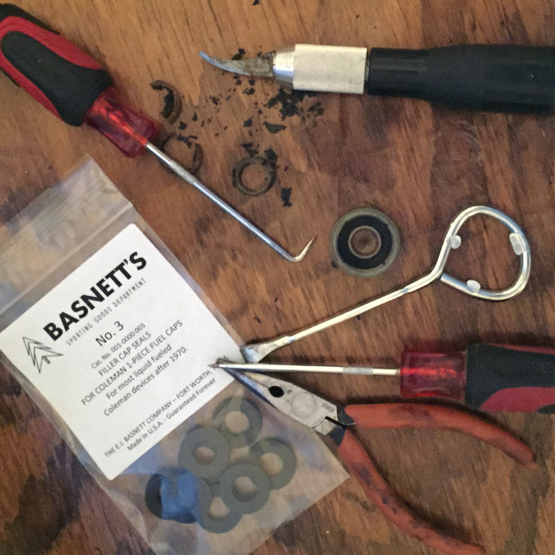 How to replace old Coleman lantern and stove one piece fuel cap seals